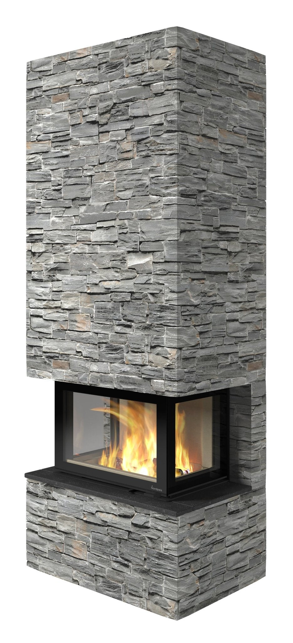 Nordpeis Davos Stone U High 3seitiger Heizkamin - Bernhard Schleicher e.K.