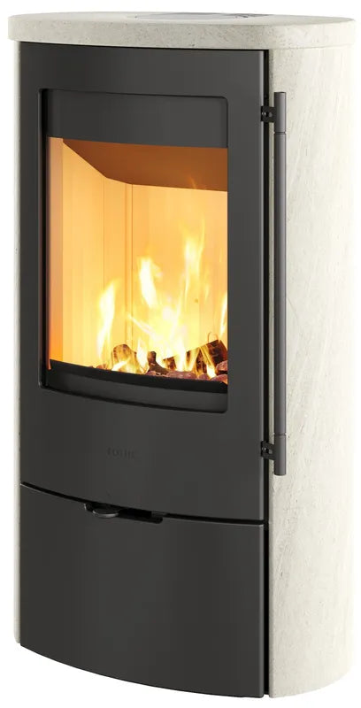 Lotus Jubilee 25 Limestone Kaminofen - Warmluftofen mit großer Sichtscheibe