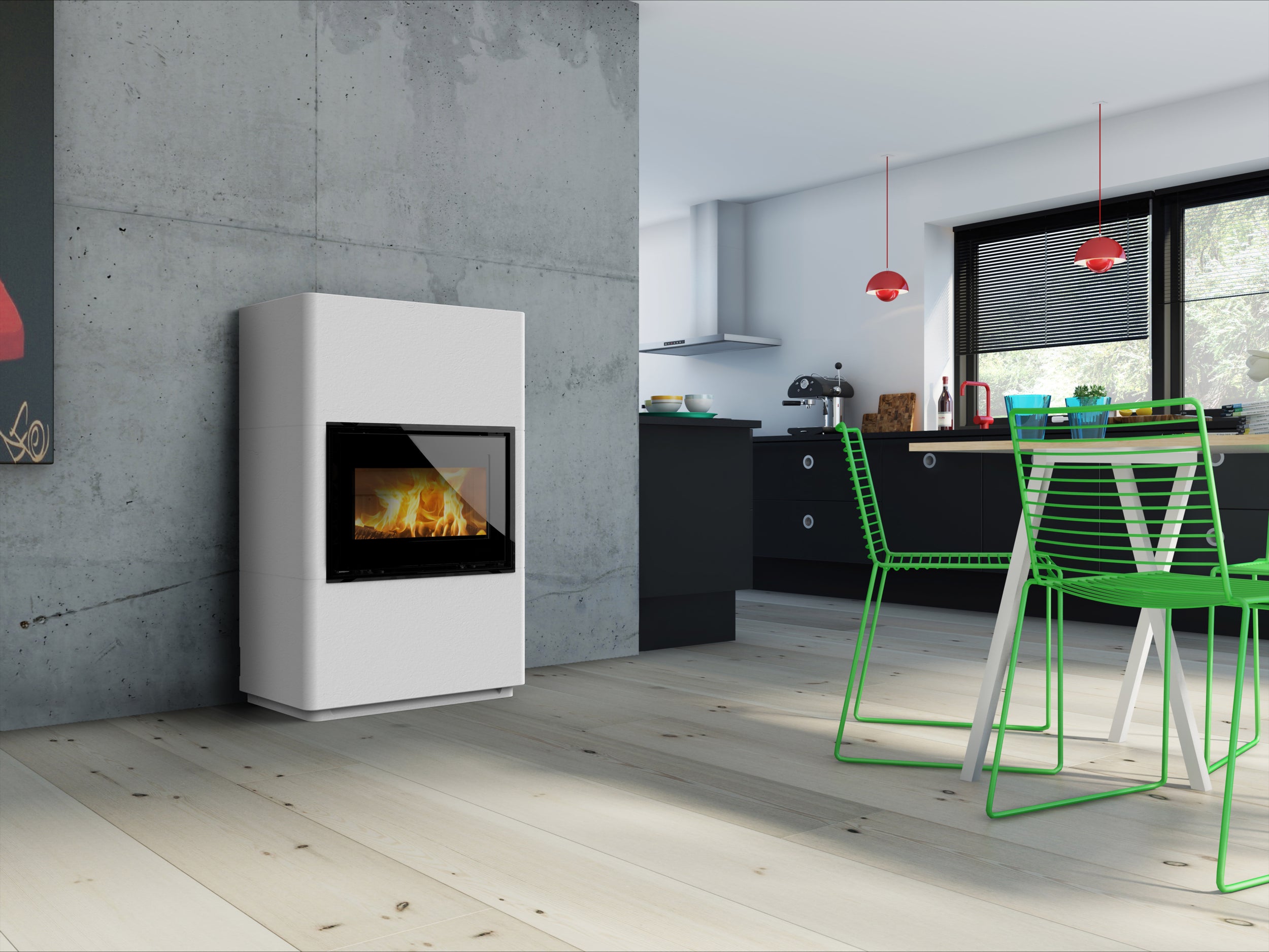 Lotus Beto 470 Speicherofen - Moderner Kaminofen aus Beton 7 kW