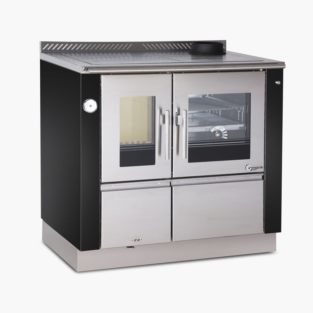 Greithwald Heizungsherd IZH 90 - Wasserführender Holzherd 90cm mit Backfach - Bernhard Schleicher e.K.