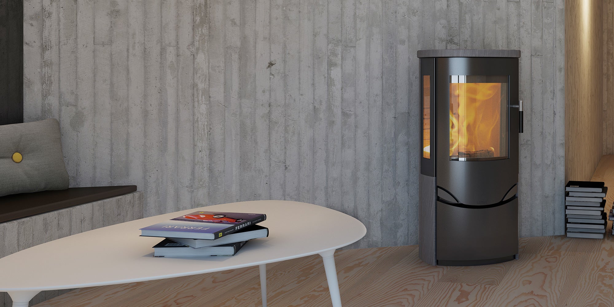 Lotus Kaminofen Prio 6 Speckstein und Seitenscheiben - Bernhard Schleicher e.K.