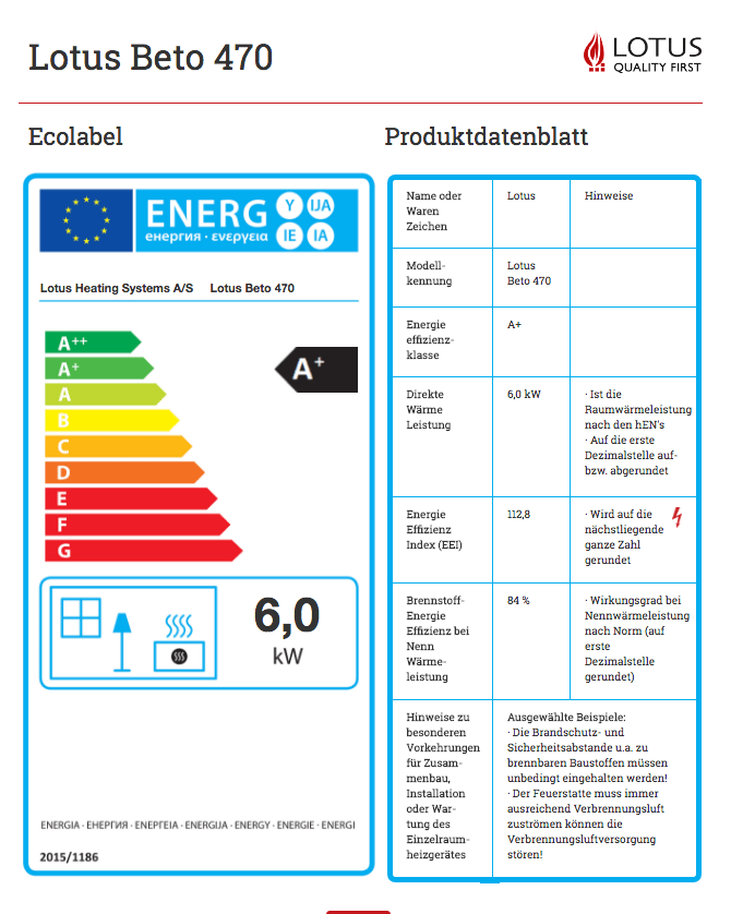 Lotus Beto 470+ Speicherofen - Premium Kaminofen aus Beton 7 kW - Bernhard Schleicher e.K.