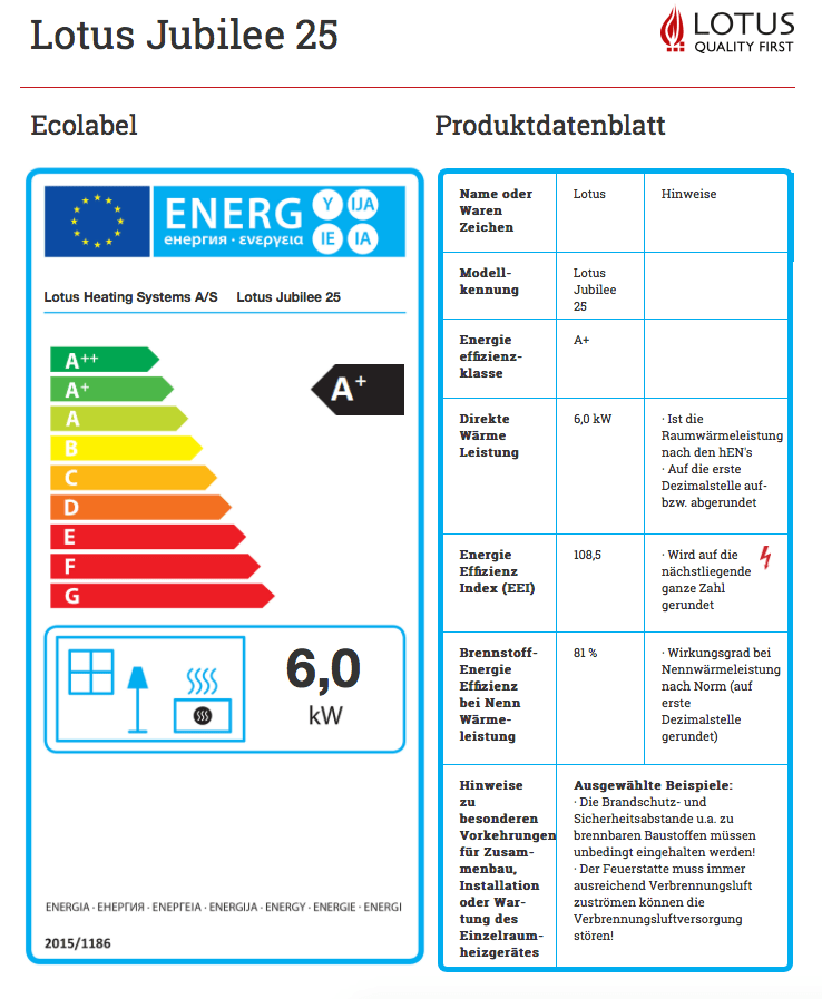 Lotus Jubilee 25M Indian Night Kaminofen - Premium Warmluftofen mit Wärmespeicher - Bernhard Schleicher e.K.
