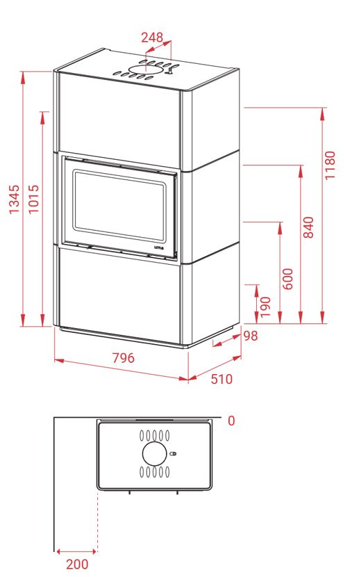 Lotus Beto 470 M Speckstein Speicherofen - 7 kW Kaminofen mit Naturstein - Bernhard Schleicher e.K.