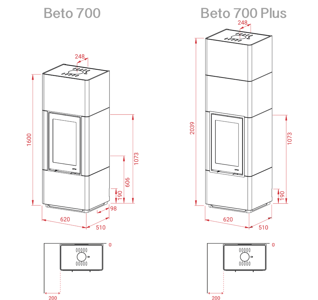 Lotus Beto 700+ Speicherofen - Premium modularer Kaminofen aus Beton 6 kW - Bernhard Schleicher e.K.