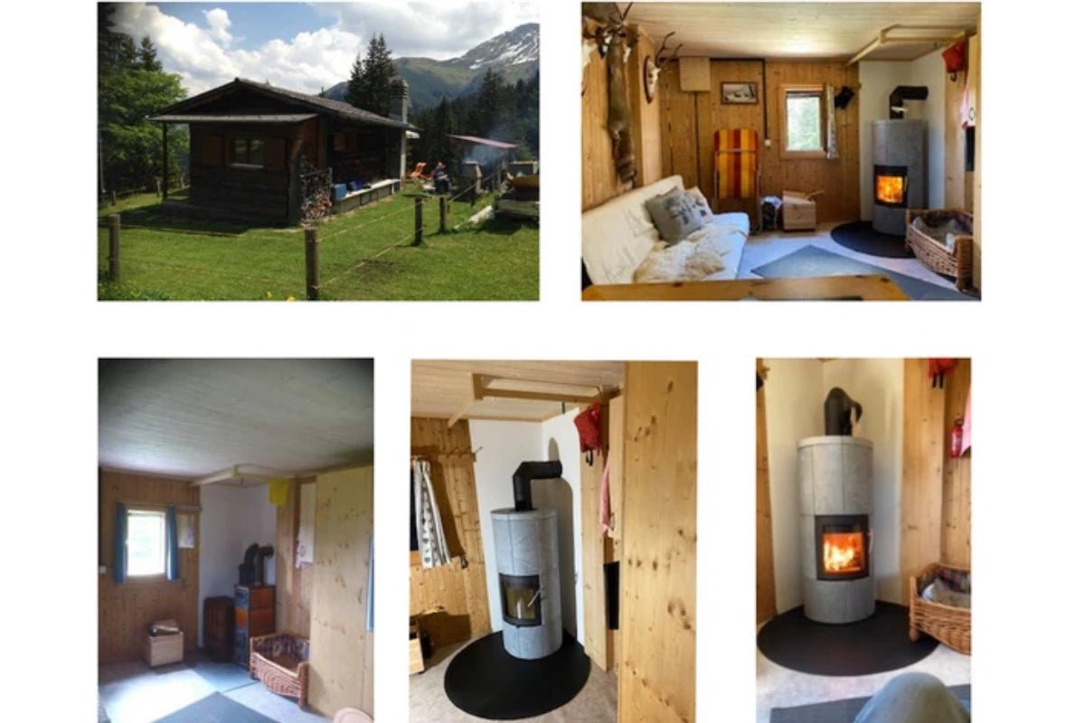 Lotus Speicherofen M Basic auf der Alm – Umbau der Spinezman-Hütte in den Schweizer Bergen