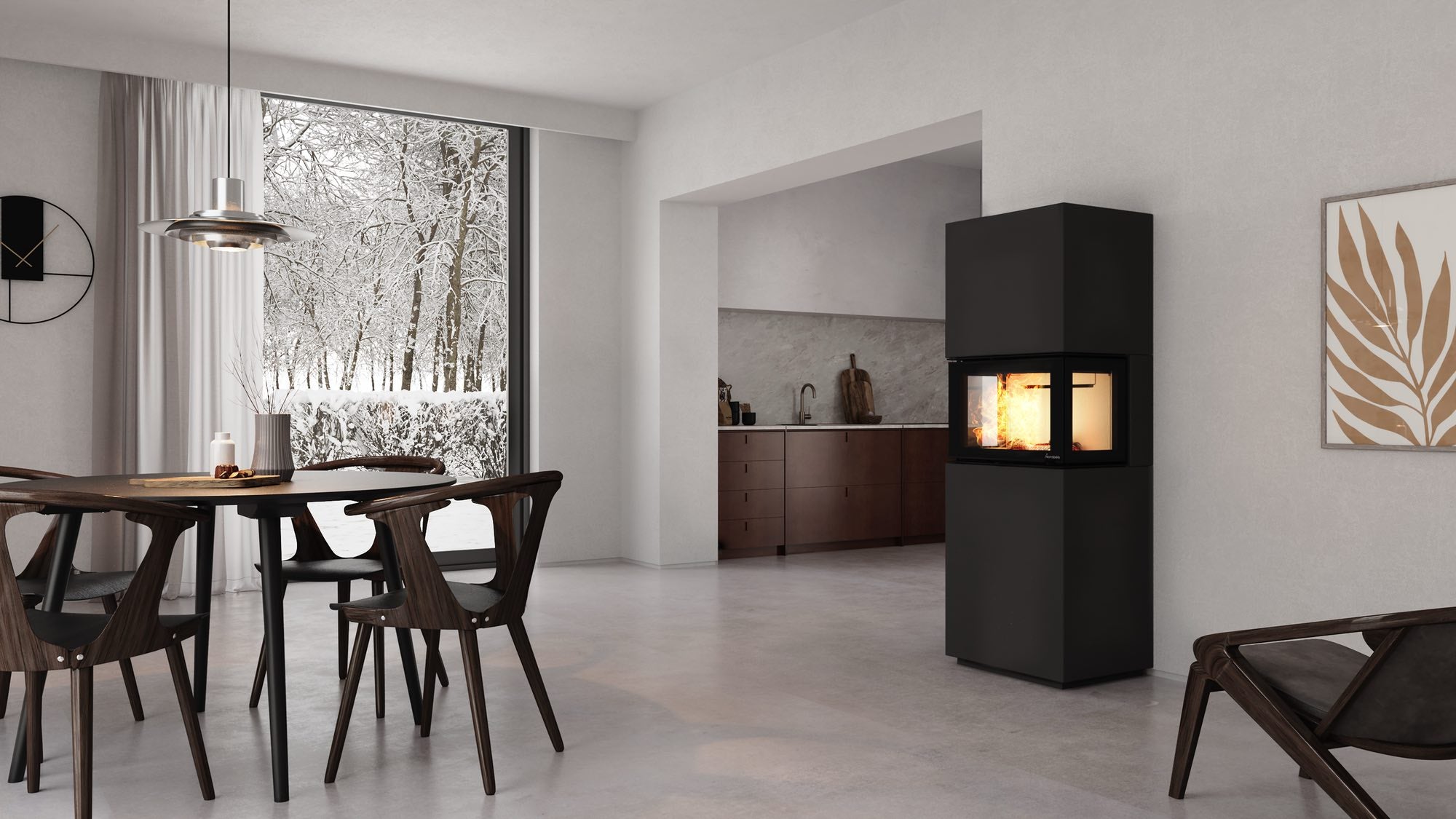 Nordpeis Cannes Heizkamin - Moderner 3 - Seiten Kamin mit Panoramablick - Bernhard Schleicher e.K.