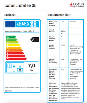 Lotus Kaminofen Jubilee 35 Ecolabel