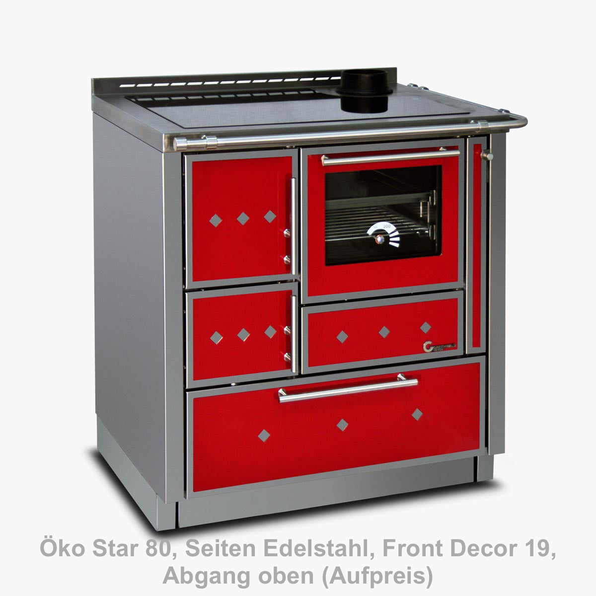 Greithwald Herd Öko Star 80 Edelstahl Front Decor 19