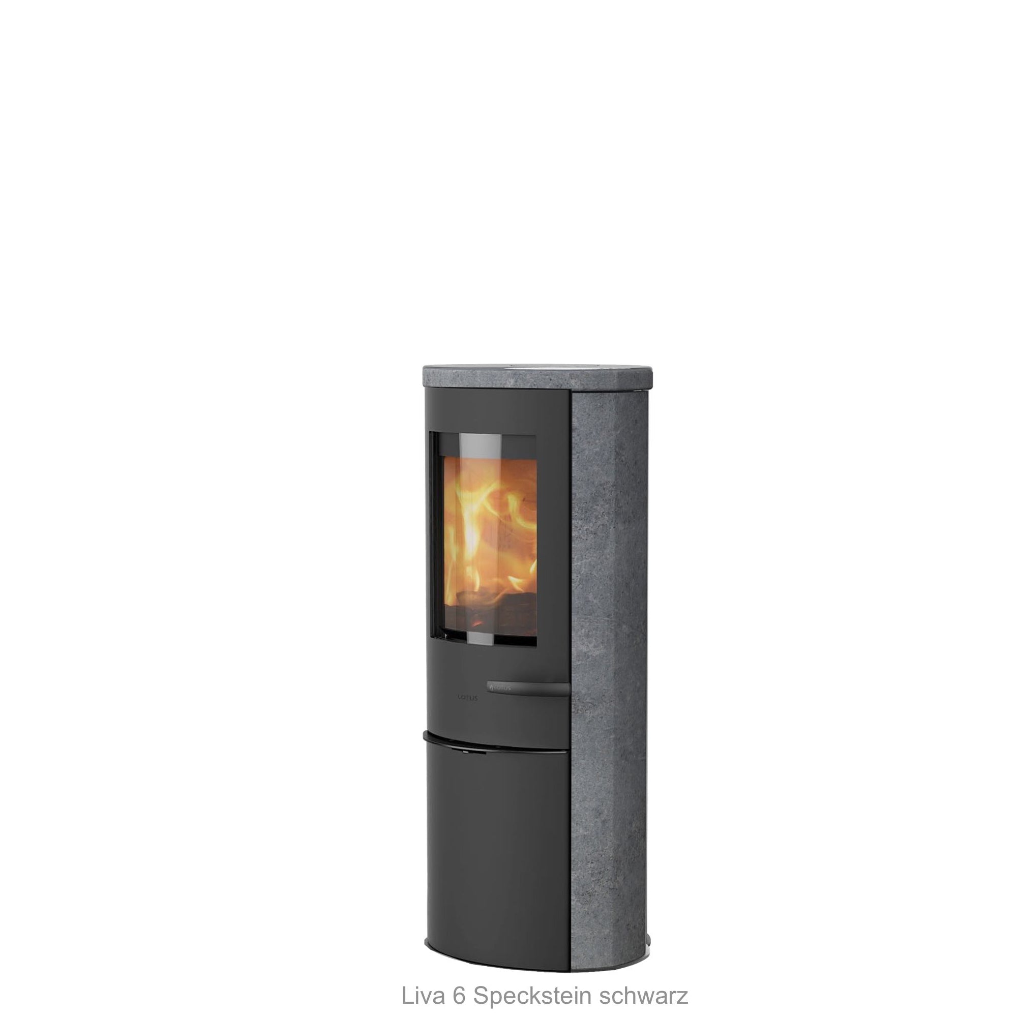 Lotus Kaminofen Liva 6 Speckstein schwarz
