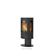 Lotus Kaminofen Liva 7 G Standfuss schwarz 3 Scheiben