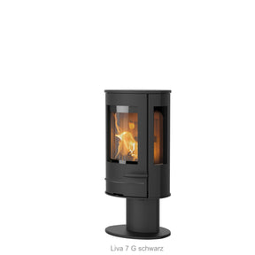 Lotus Kaminofen Liva 7 G Standfuss schwarz 3 Scheiben